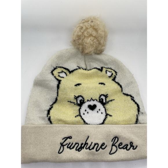 Care Bears Funshine Yellow Pom Pom Cuff Knit Beanie - Picture 1 of 6